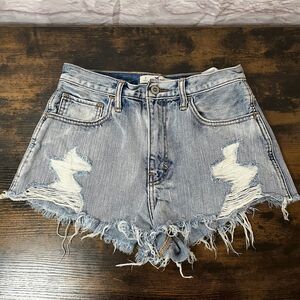 Hollister High Rise Distressed Cut-Off Jean Shorts Womens Size 3 W26